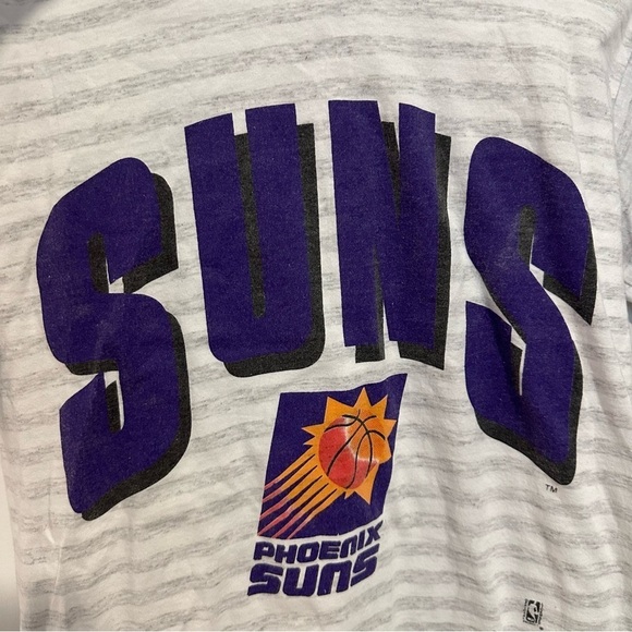 Vintage offical fan sportswear Phoenix Suns gray and purple striped T-shirt - Picture 5 of 5
